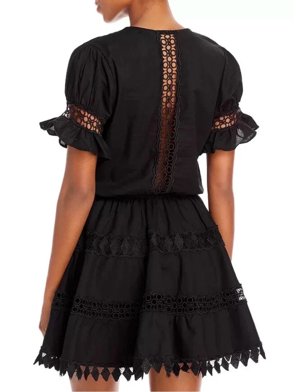$198 Peixoto Black Ora Cotton Embroidered Swimsuit Cover Up Dress XL yse2123 - Picture 2 of 11
